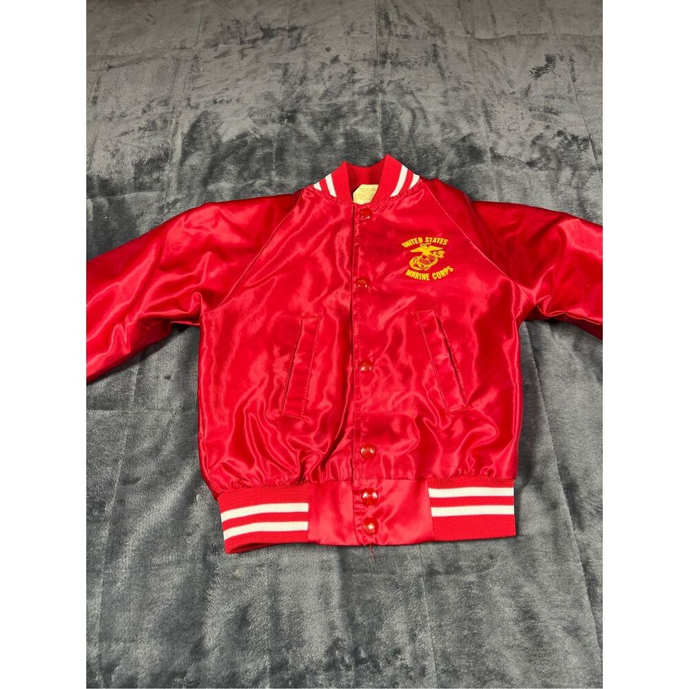 Kids vintage 80s my dad’s is a marines satin jacket size 6/8